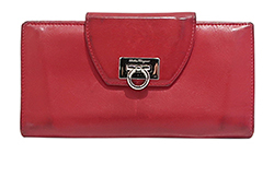Salvatore Ferragamo Mediterraneo Wallet, Leather, Red, 1